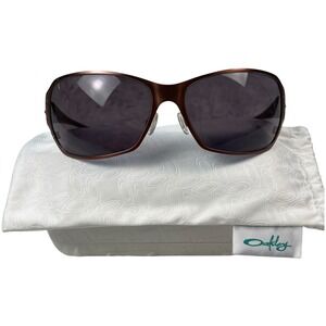 Oakley Behave Sunglasses Womens OS Bronze Good Condition Metallic Scrollwork